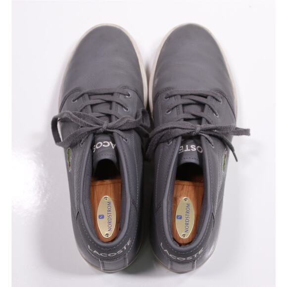 Lacoste Mens Ampthill Gray Hi Top Leather Sneakers US 10 - Picture 5 of 13